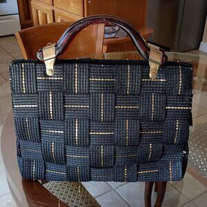 Vintage Creazioni Alma Woven Handbag Purse Made In Italy